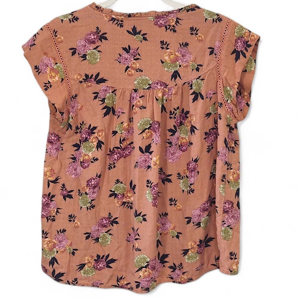 Buffalo David Bitton Floral Blouse Size M Cottagecore Boho Romantic Top - Picture 2 of 8
